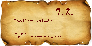 Thaller Kálmán névjegykártya