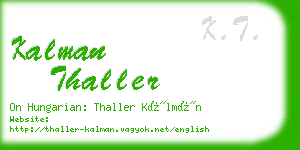 kalman thaller business card